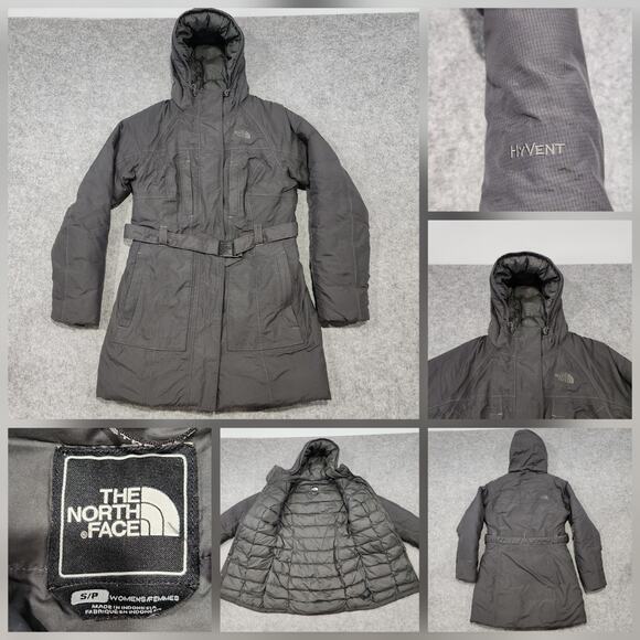 The North Face Brooklyn Jacket Womens S Small Goose Down Hyvent Belted Parka - Picture 1 of 16